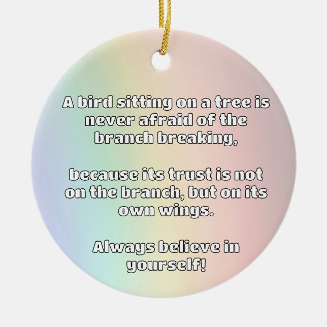 Empath Belief Positive Encouragement Quote  Ceramic Tree Decoration (Front)