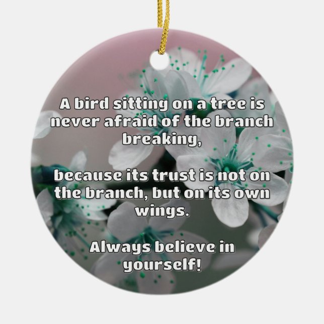 Empath Belief Positive Encouragement Quote  Ceramic Tree Decoration (Front)