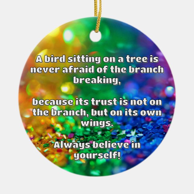 Empath Belief Positive Encouragement Quote  Ceramic Tree Decoration (Front)