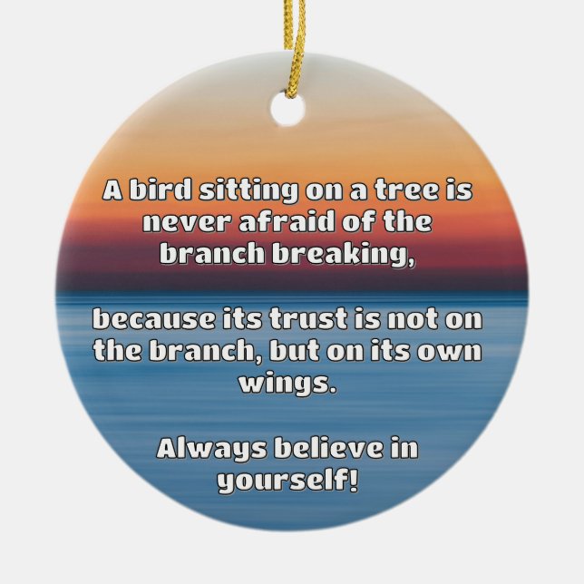 Empath Belief Positive Encouragement Quote  Ceramic Tree Decoration (Front)