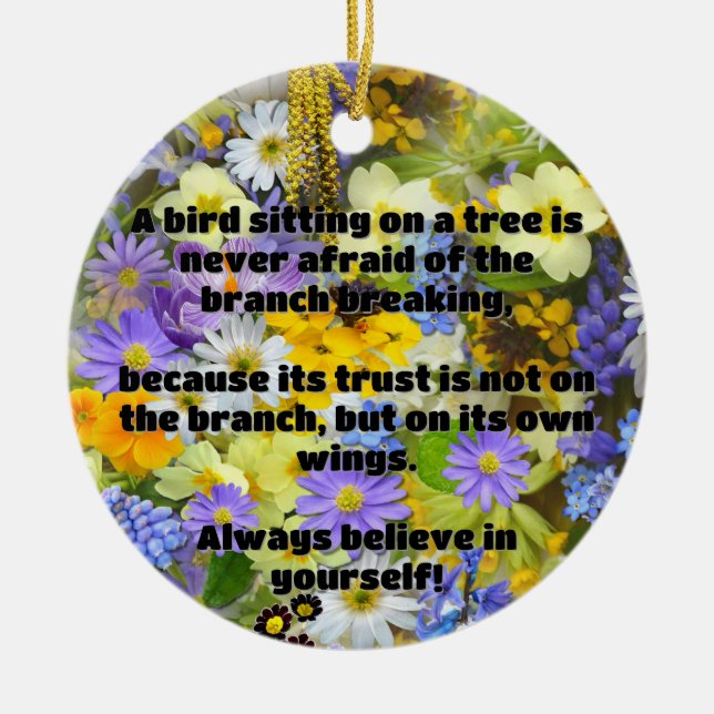 Empath Belief Positive Encouragement Quote  Ceramic Tree Decoration (Front)