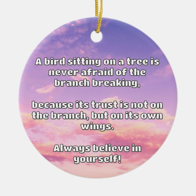 Empath Belief Positive Encouragement Quote  Ceramic Tree Decoration (Front)