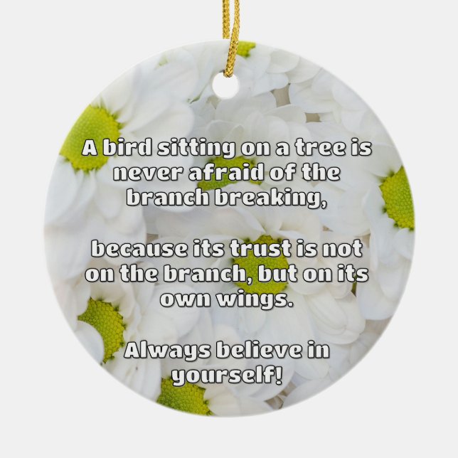 Empath Belief Positive Encouragement Quote  Ceramic Tree Decoration (Front)