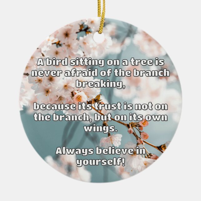 Empath Belief Positive Encouragement Quote  Ceramic Tree Decoration (Front)