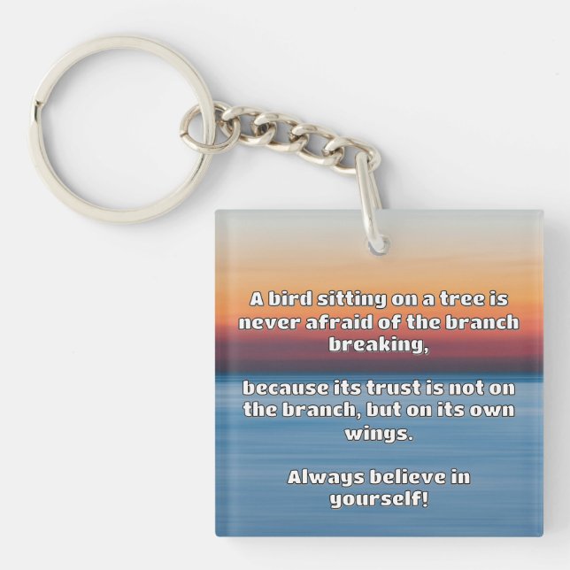 Empath Belief Positive Encouragement Quote  Key Ring (Front)