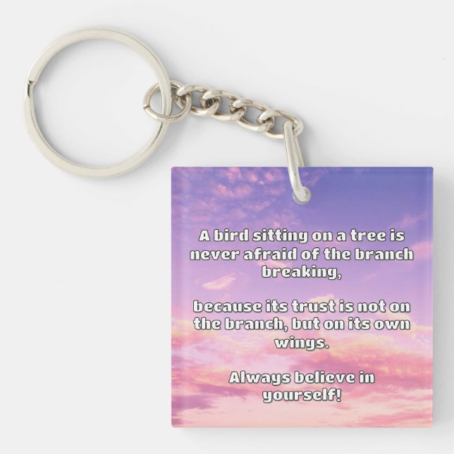 Empath Belief Positive Encouragement Quote  Key Ring (Front)