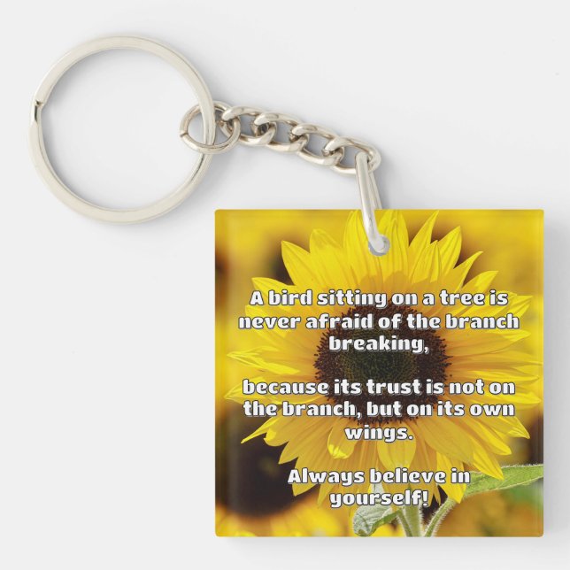 Empath Belief Positive Encouragement Quote  Key Ring (Front)