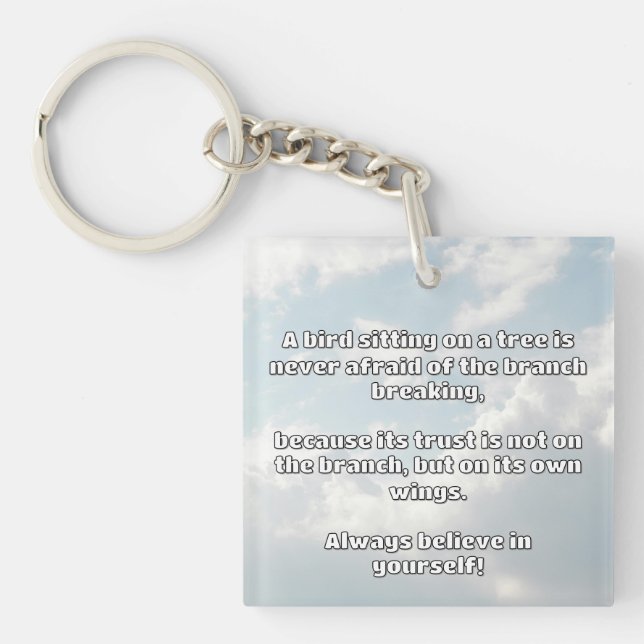 Empath Belief Positive Encouragement Quote  Key Ring (Front)
