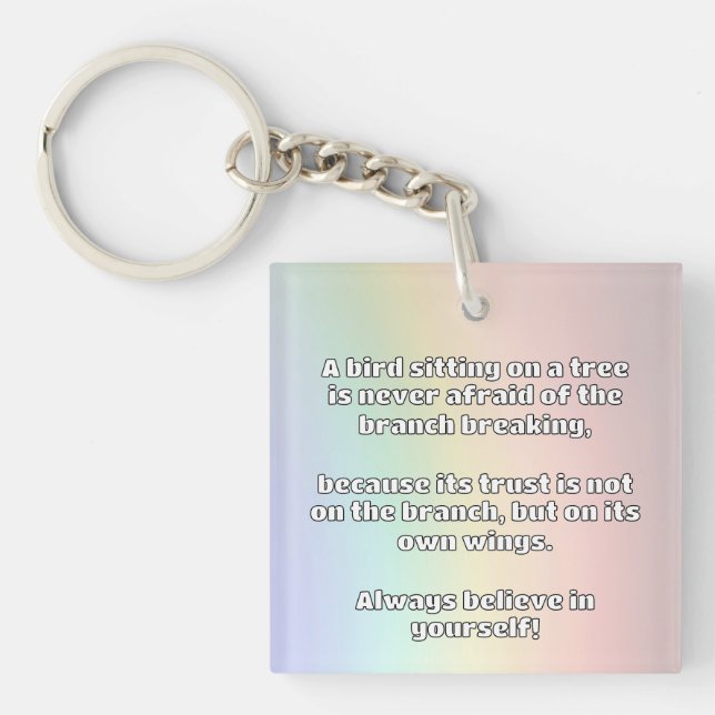Empath Belief Positive Encouragement Quote  Key Ring (Front)