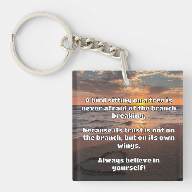 Empath Belief Positive Encouragement Quote  Key Ring (Front)