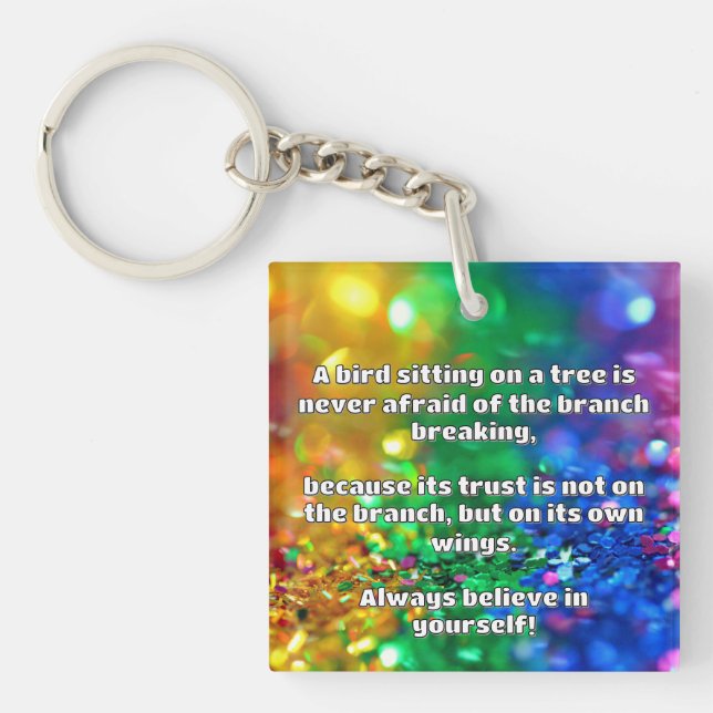 Empath Belief Positive Encouragement Quote  Key Ring (Front)