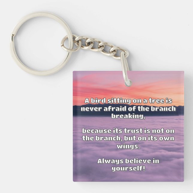 Empath Belief Positive Encouragement Quote  Key Ring (Front)