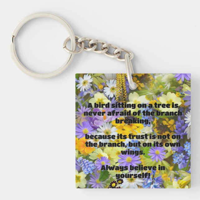 Empath Belief Positive Encouragement Quote  Key Ring (Front)