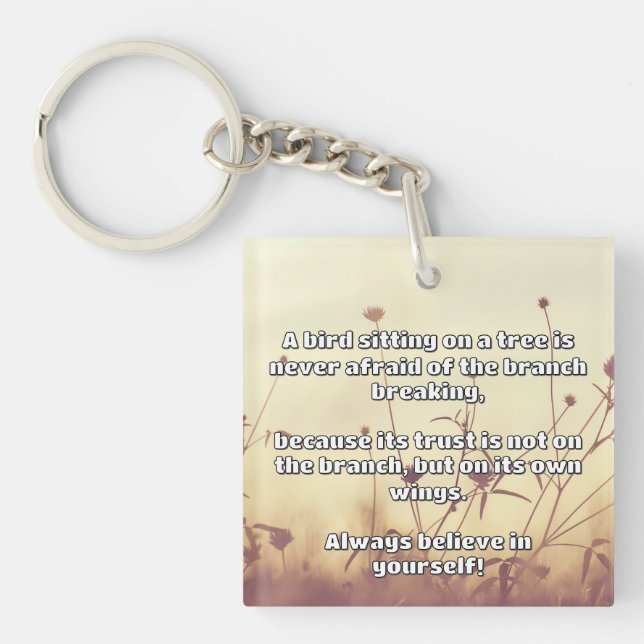 Empath Belief Positive Encouragement Quote  Key Ring (Front)