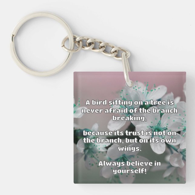 Empath Belief Positive Encouragement Quote  Key Ring (Front)