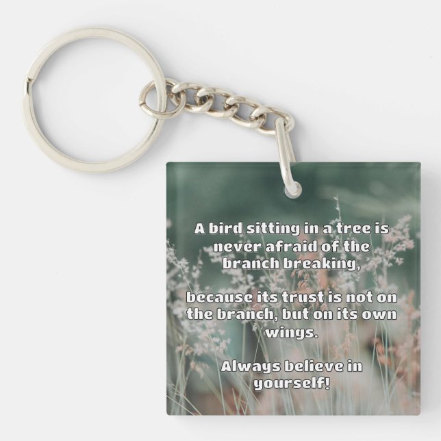 Empath Belief Positive Encouragement Quote  Key Ring (Front)