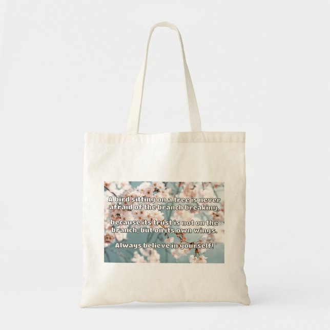 Empath Belief Positive Encouragement Quote  Tote Bag (Front)