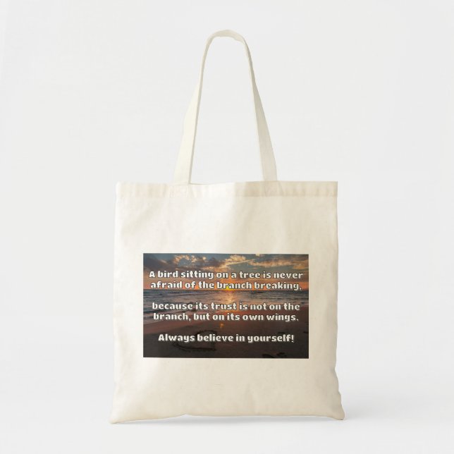 Empath Belief Positive Encouragement Quote  Tote Bag (Front)