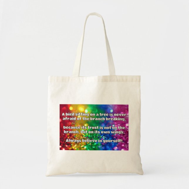 Empath Belief Positive Encouragement Quote  Tote Bag (Front)