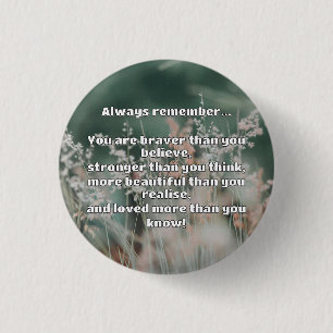 Empath Bravery Positive Encouragement Quote  3 Cm Round Badge