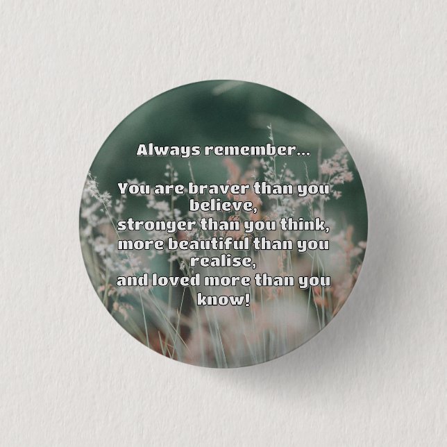 Empath Bravery Positive Encouragement Quote  3 Cm Round Badge (Front)