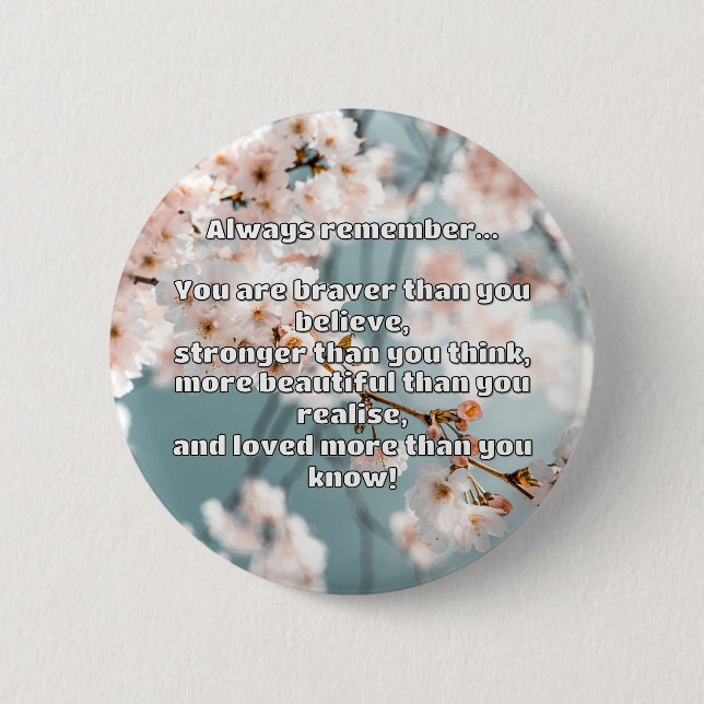 Empath Bravery Positive Encouragement Quote  6 Cm Round Badge (Front)