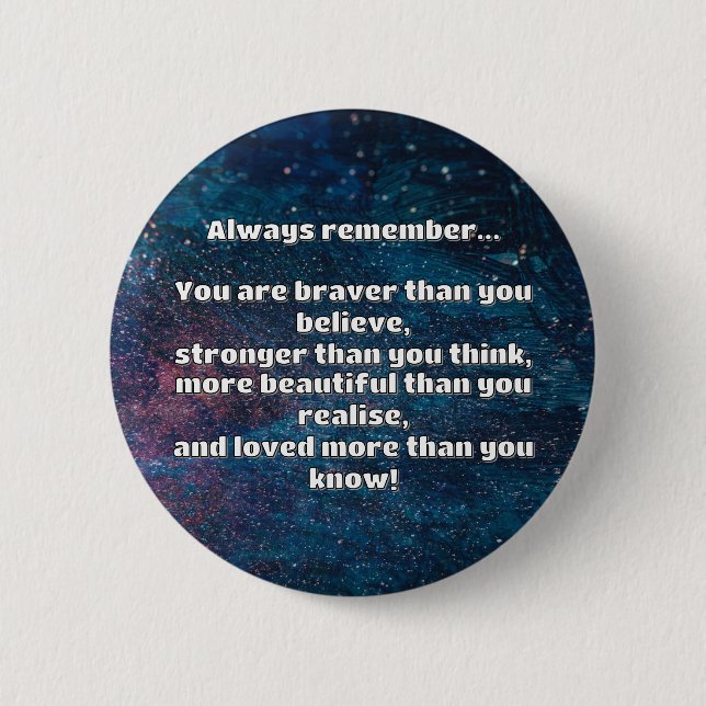 Empath Bravery Positive Encouragement Quote  6 Cm Round Badge (Front)