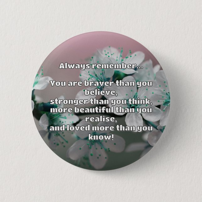 Empath Bravery Positive Encouragement Quote  6 Cm Round Badge (Front)