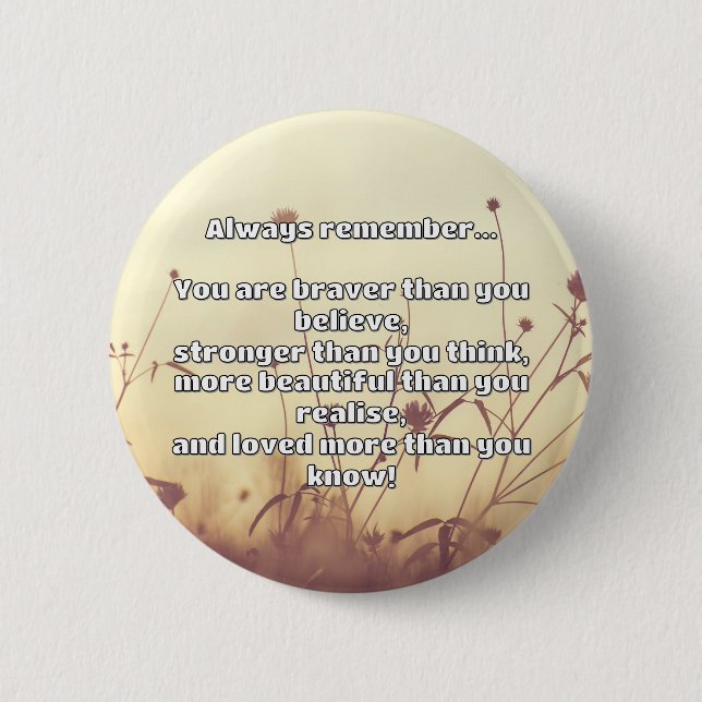 Empath Bravery Positive Encouragement Quote  6 Cm Round Badge (Front)
