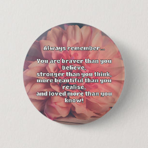 Empath Bravery Positive Encouragement Quote 6 Cm Round Badge