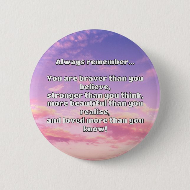 Empath Bravery Positive Encouragement Quote  6 Cm Round Badge (Front)