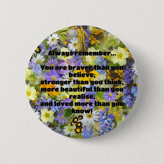 Empath Bravery Positive Encouragement Quote  6 Cm Round Badge (Front)