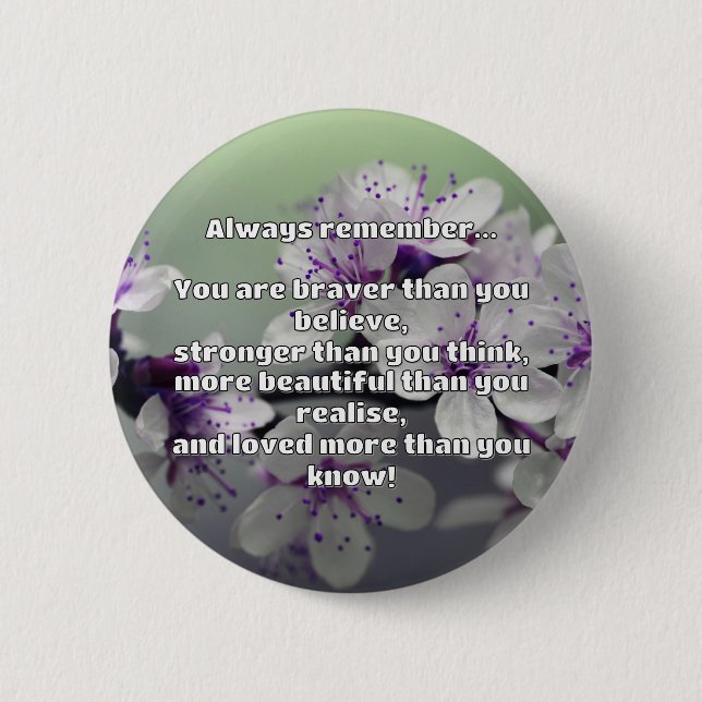 Empath Bravery Positive Encouragement Quote  6 Cm Round Badge (Front)