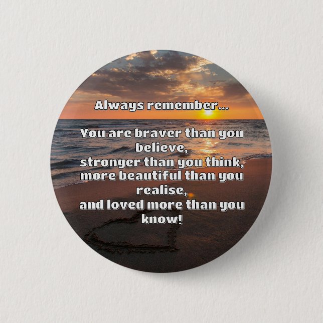 Empath Bravery Positive Encouragement Quote  6 Cm Round Badge (Front)