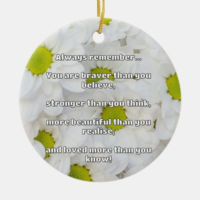Empath Bravery Positive Encouragement Quote Ceramic Tree Decoration (Front)