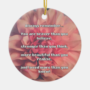 Empath Bravery Positive Encouragement Quote Ceramic Tree Decoration