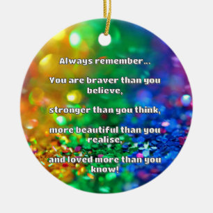 Empath Bravery Positive Encouragement Quote Ceramic Tree Decoration