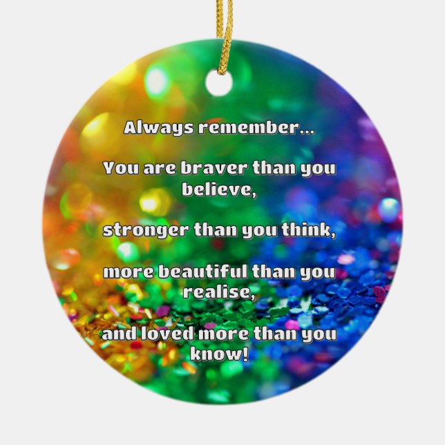 Empath Bravery Positive Encouragement Quote Ceramic Tree Decoration (Front)