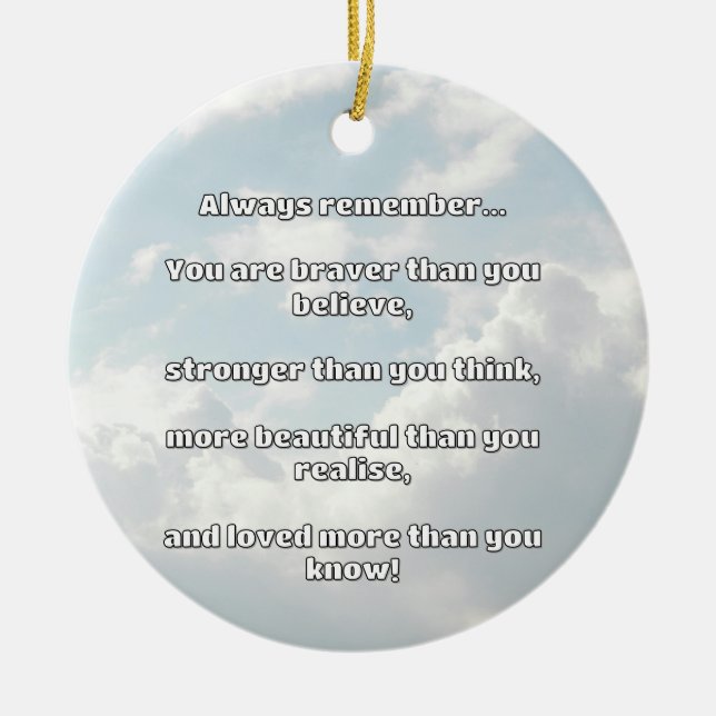 Empath Bravery Positive Encouragement Quote Ceramic Tree Decoration (Front)