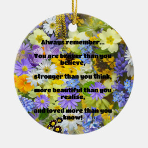 Empath Bravery Positive Encouragement Quote Ceramic Tree Decoration