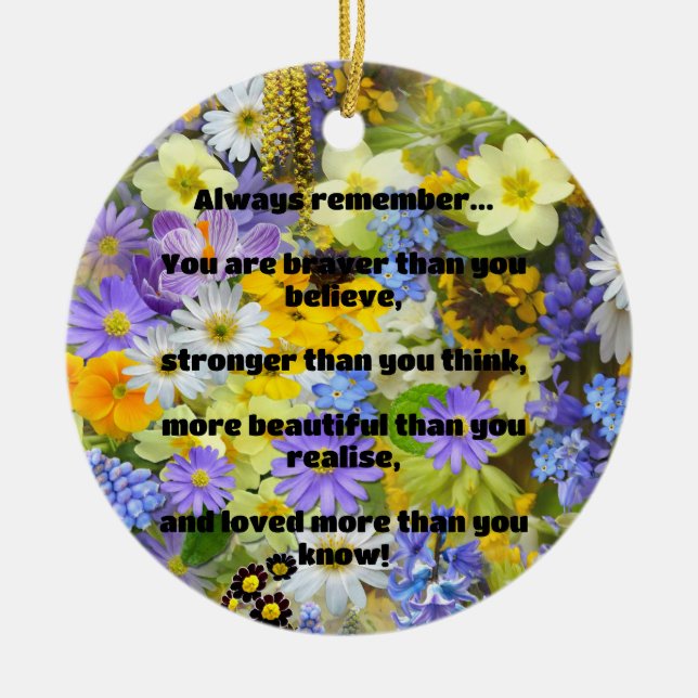 Empath Bravery Positive Encouragement Quote Ceramic Tree Decoration (Front)