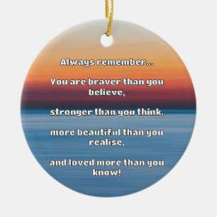 Empath Bravery Positive Encouragement Quote Ceramic Tree Decoration