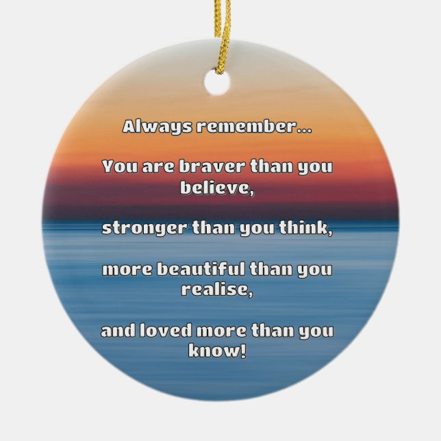 Empath Bravery Positive Encouragement Quote Ceramic Tree Decoration (Front)