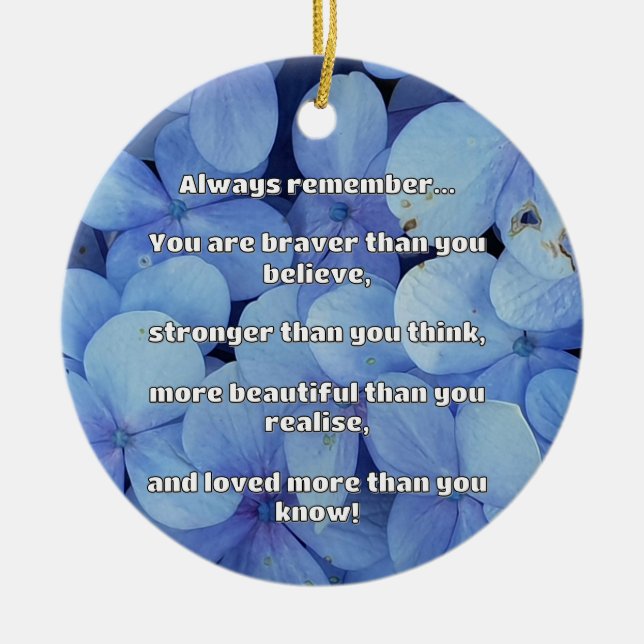 Empath Bravery Positive Encouragement Quote Ceramic Tree Decoration (Front)