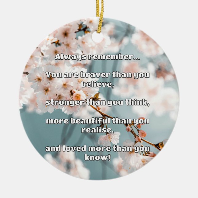 Empath Bravery Positive Encouragement Quote Ceramic Tree Decoration (Front)