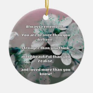 Empath Bravery Positive Encouragement Quote Ceramic Tree Decoration