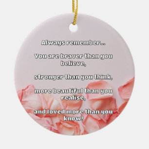 Empath Bravery Positive Encouragement Quote Ceramic Tree Decoration