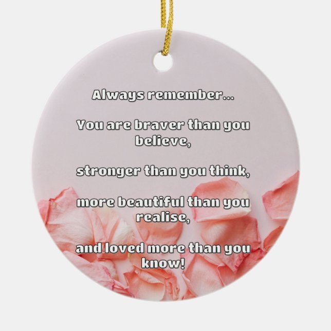 Empath Bravery Positive Encouragement Quote Ceramic Tree Decoration (Front)