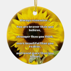 Empath Bravery Positive Encouragement Quote Ceramic Tree Decoration