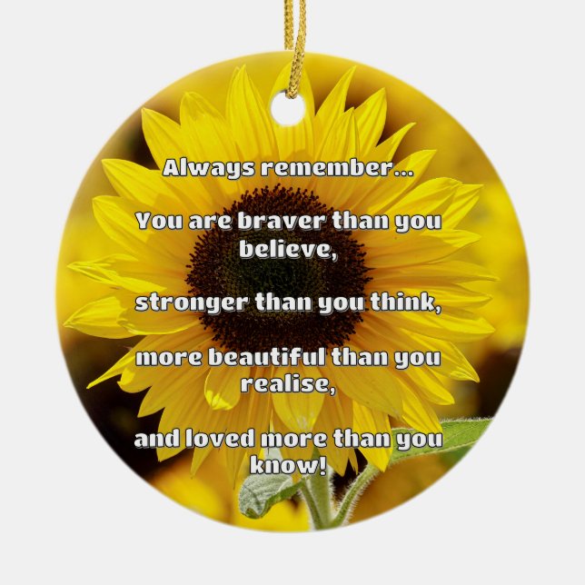 Empath Bravery Positive Encouragement Quote Ceramic Tree Decoration (Front)